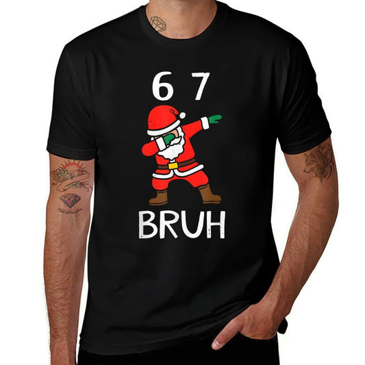 67 Meme 6 7 Funny Christmas Dabbing Santa Six Seven Bruh  Lightweight T-Shirt