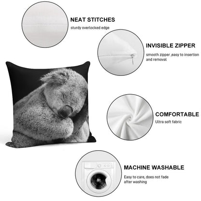 Wake Me Later - Sleeping Koala Soft Durable Construction Throw Pillow