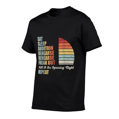 Retro Vintage Funny Theater Musical Life Eat Sleep Theatre T-Shirt