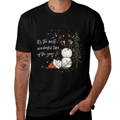 Funny Snowman Snowflake Merry Christmas Xmas Family Holiday  Summer-ready Fabric T-Shirt