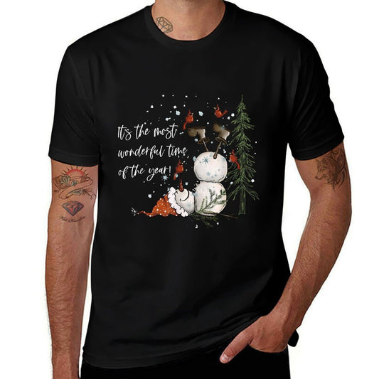Funny Snowman Snowflake Merry Christmas Xmas Family Holiday  Summer-ready Fabric T-Shirt