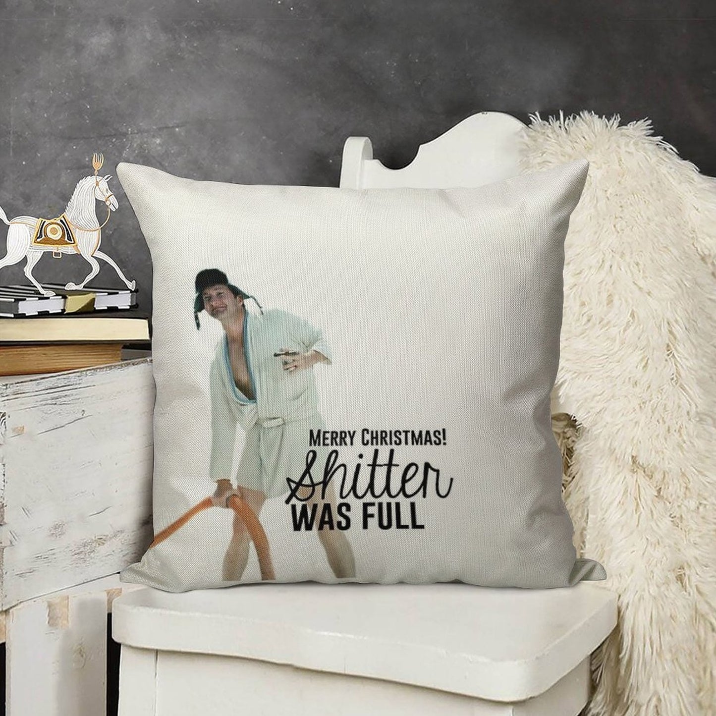 Cousin Eddie Merry Christmas Linen Throw Pillow Cover