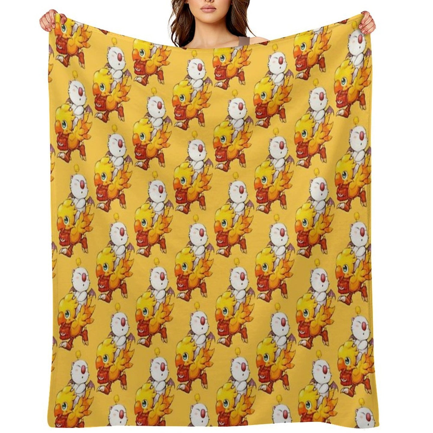 Chocobo & Moogle Final Fantasy Throw Blanket