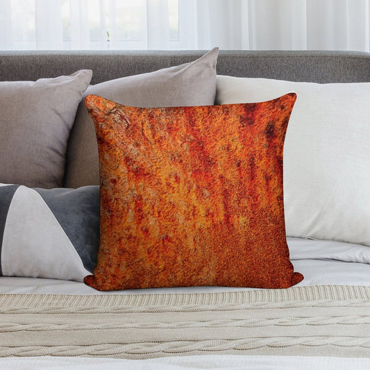 Burnt Orange Soft Skin-Friendly Throw Pillow