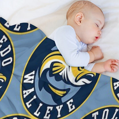 TOLEDO WALLEYE Hockey Logo1 Throw Blanket