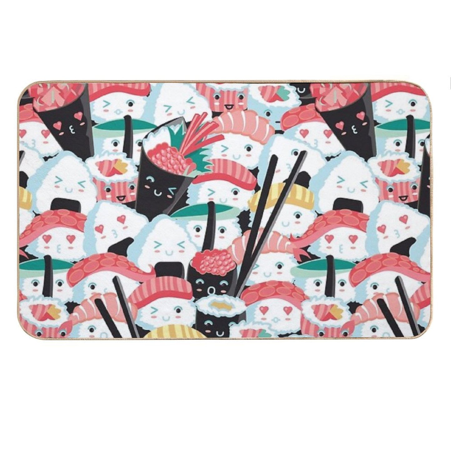 Kawaii Sushi Crowd Bath Mat