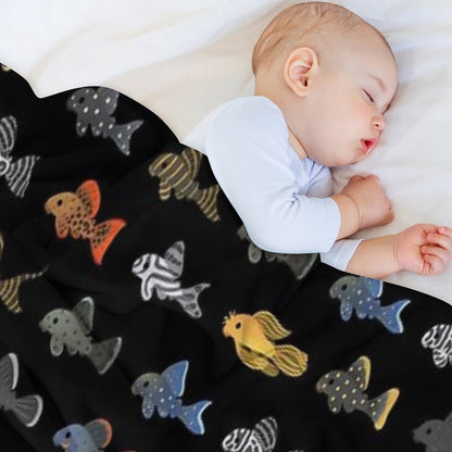 Pleco! - Black Throw Blanket