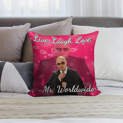 Mr Worldwide Pitbull Valentine Soft Reinforced Edging Throw Pillow