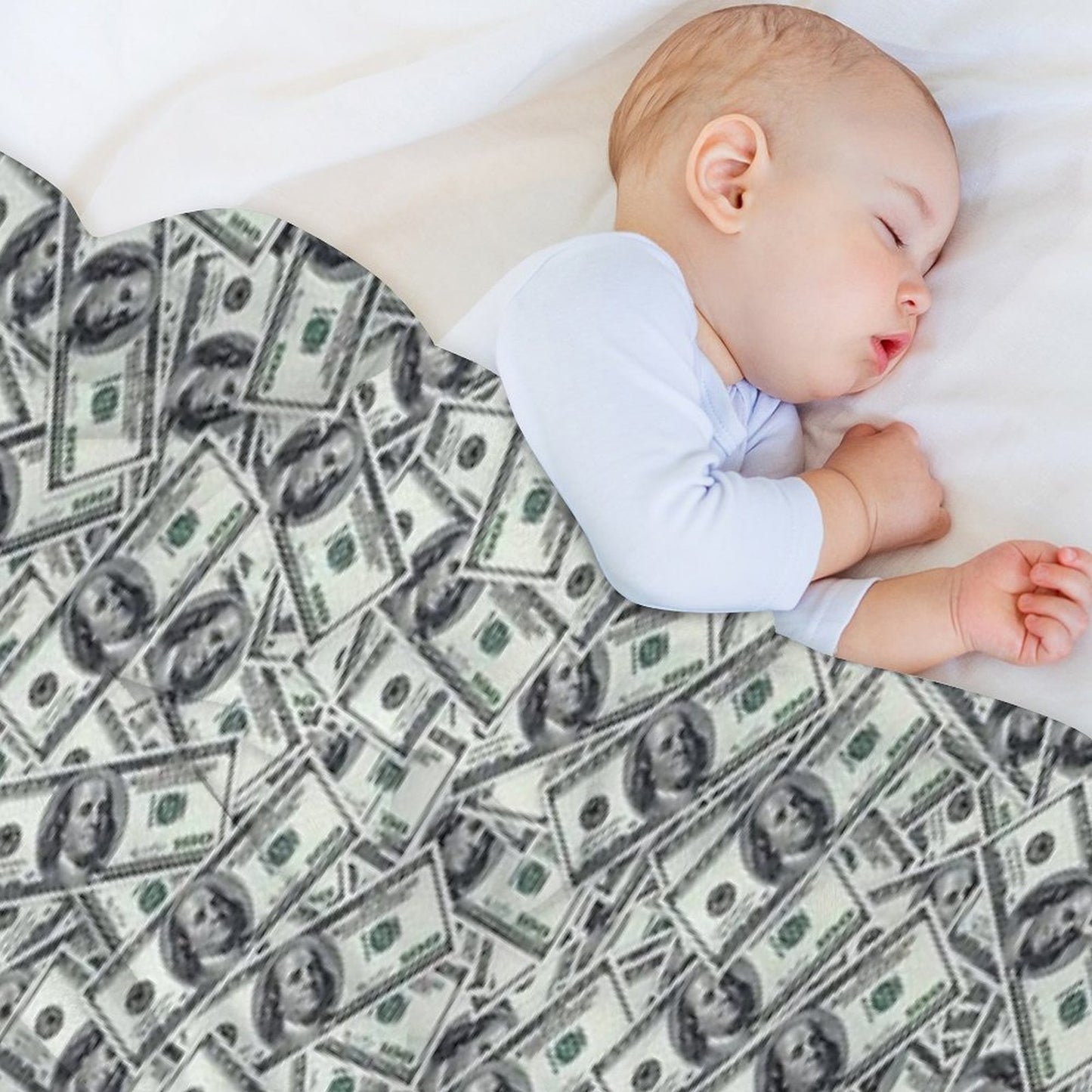Giant Money Background 100 Dollar Bills Throw Blanket