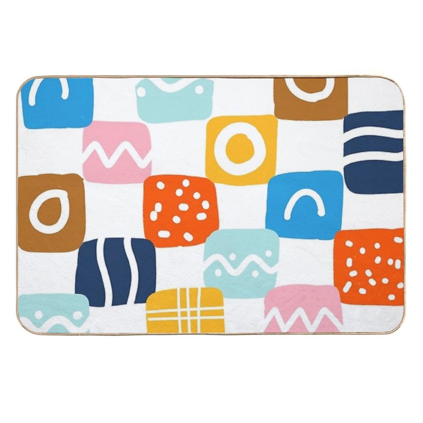 Colorful Shapes, Good Mood.  Absorbent Bath Mat