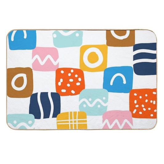 Colorful Shapes, Good Mood.  Absorbent Bath Mat