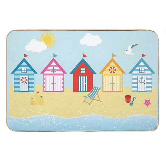 Huts on The Beach Bath Mat