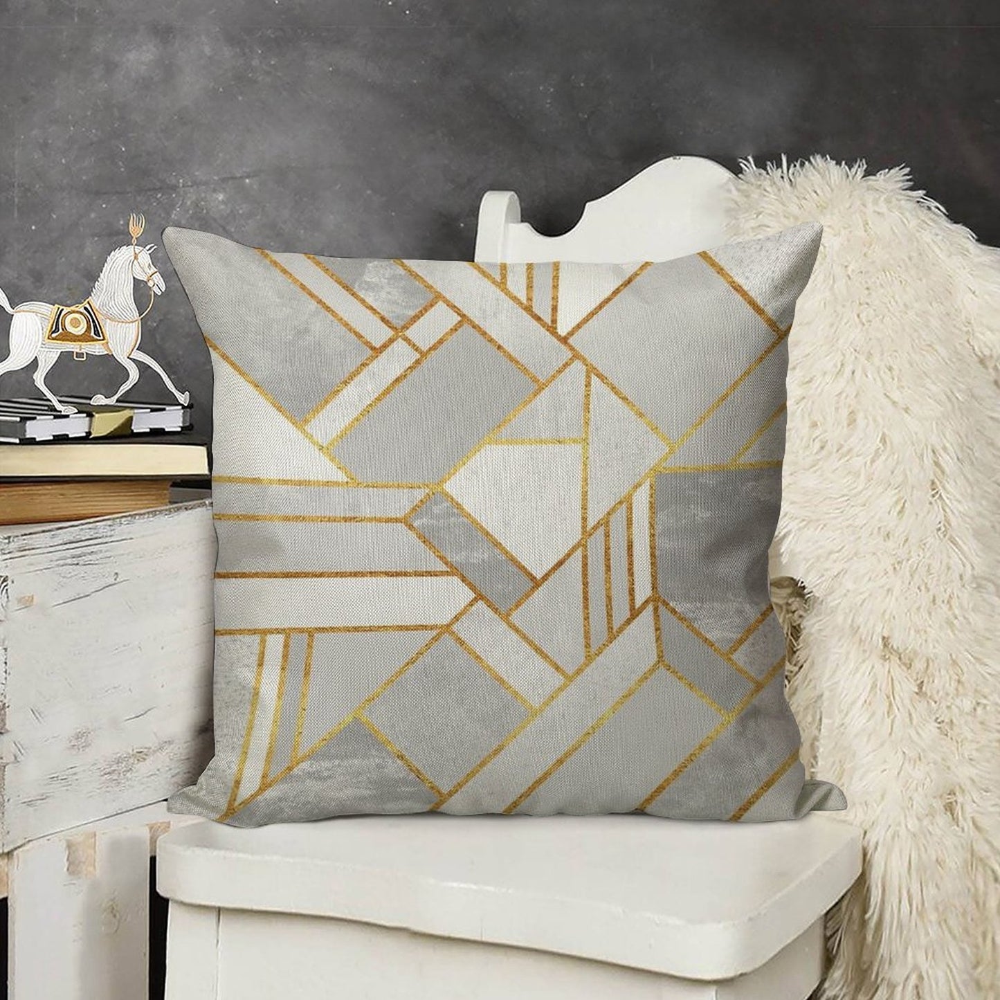 Gold City Linen Throw Pillow Cover