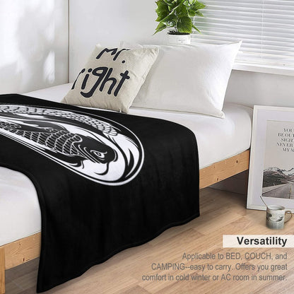 Black And White Yin Yang Koi Fish Throw Blanket