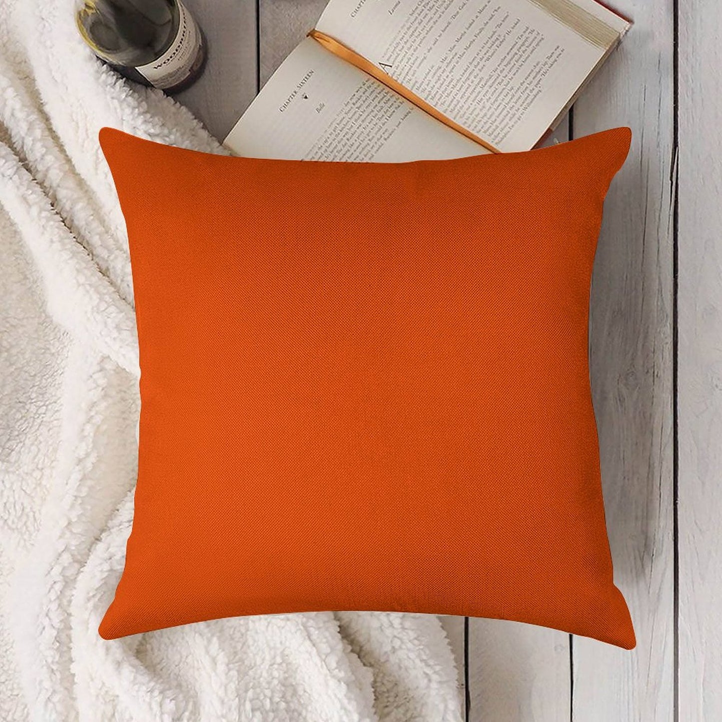 SOLID PLAIN INTERNATIONAL ORANGE -OVER 100 SHADES OF ORANGE ON OZCUSHIONS Linen Throw Pillow Cover
