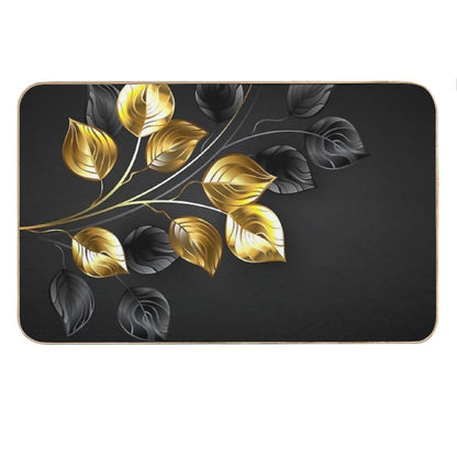 Background with Gold And Black Branches Bath Mat