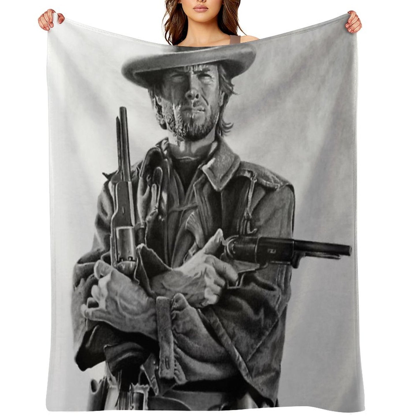 Clint Eastwood Josey Wales  Drawing Throw Blanket