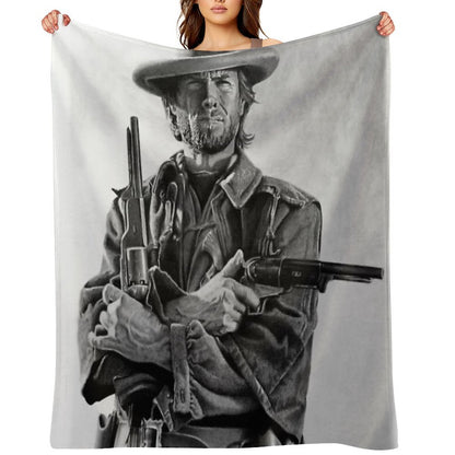 Clint Eastwood Josey Wales  Drawing Throw Blanket