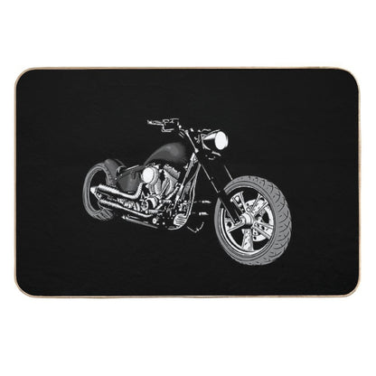 HD Softail Motorcycle, Grey And Black  Long-Lasting Bath Mat