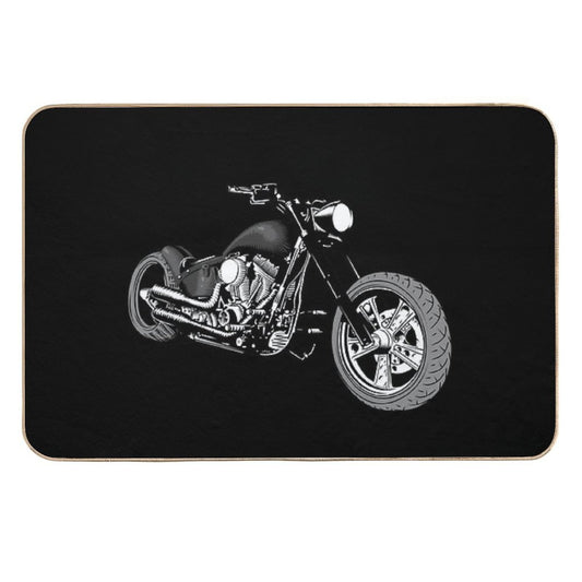 HD Softail Motorcycle, Grey And Black  Long-Lasting Bath Mat