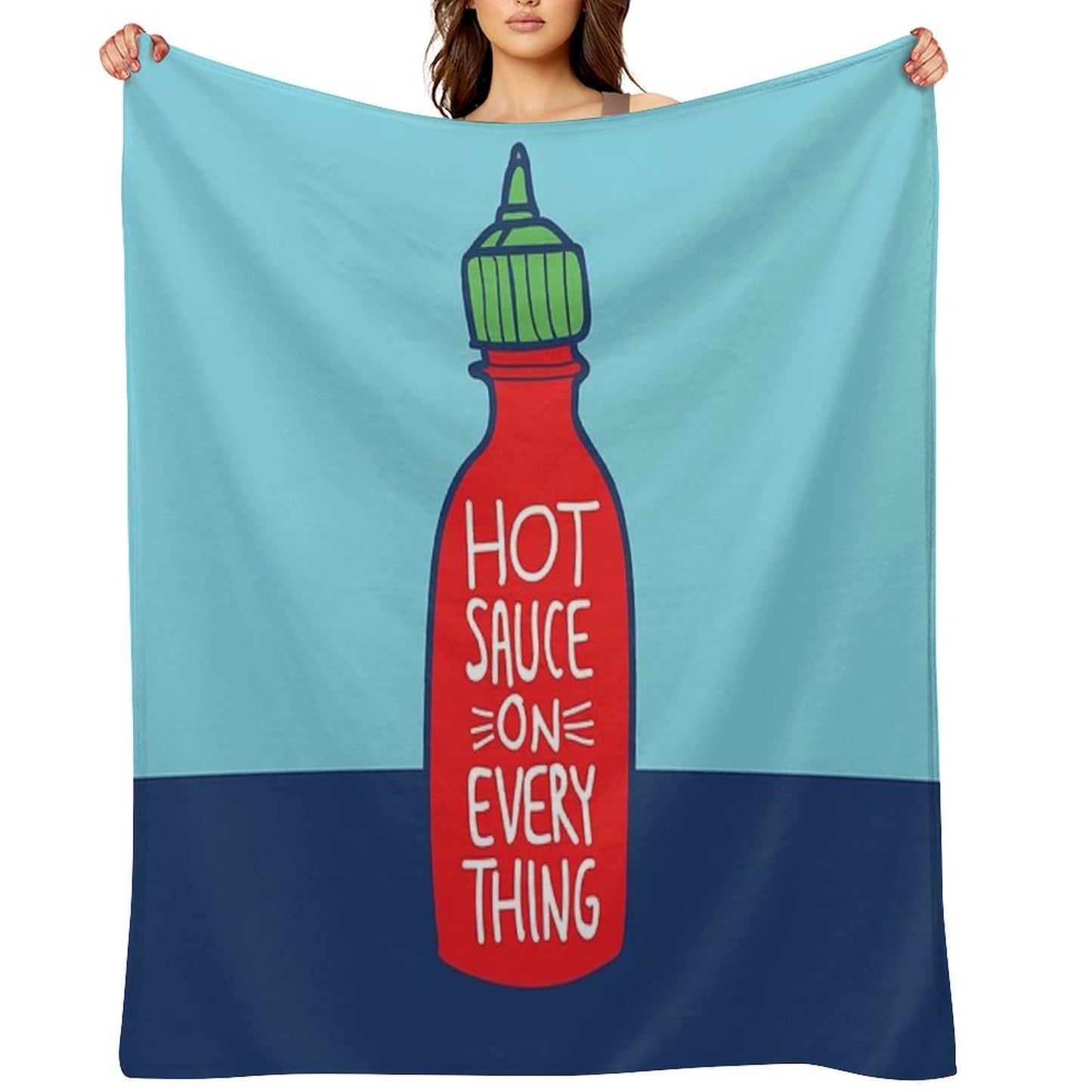 Hot Sauce on Everything Throw Blanket
