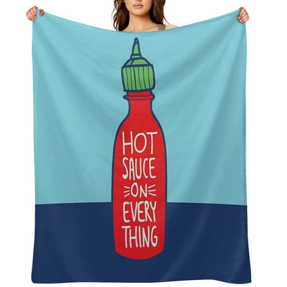 Hot Sauce on Everything Throw Blanket