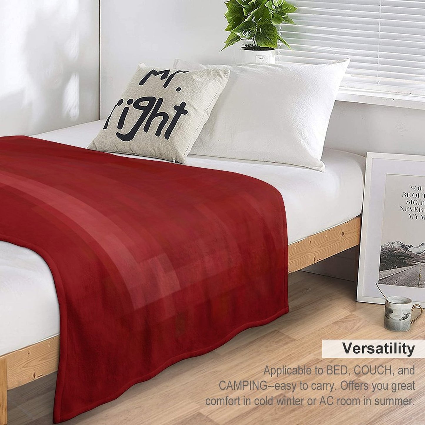 Red Bed Throw Blanket