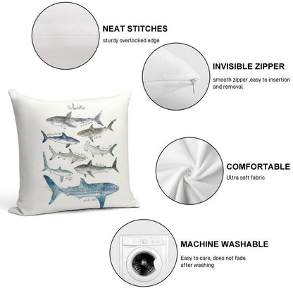 Sharks Soft Warmth Comfort Throw Pillow