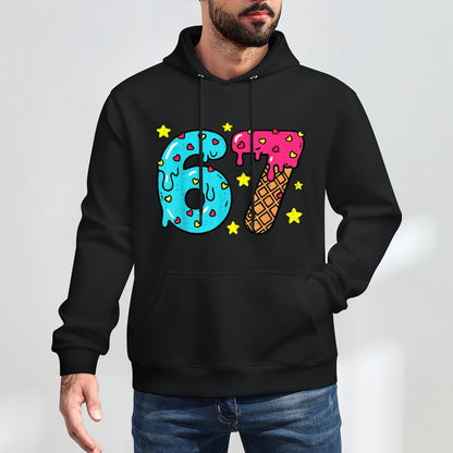 Funny Number Six Seven Ice Cream Drip Cool Meme 67 Sports Shrink-Resistant Hoodie