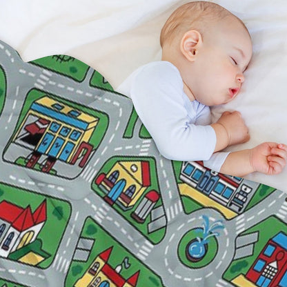 Car City Carpet Road Rug 90s Nostalgic Toy Throw Blanket