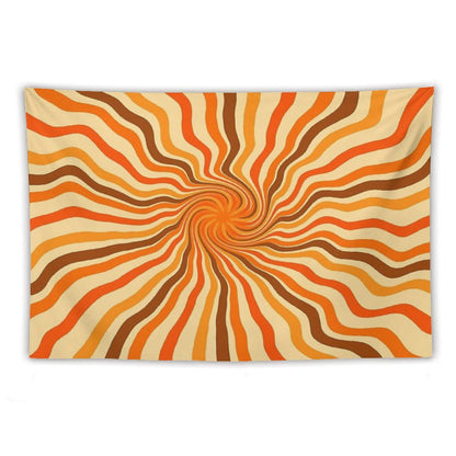 Retro 70s Hippies Swirl Twist  Old School Colors Tapestry