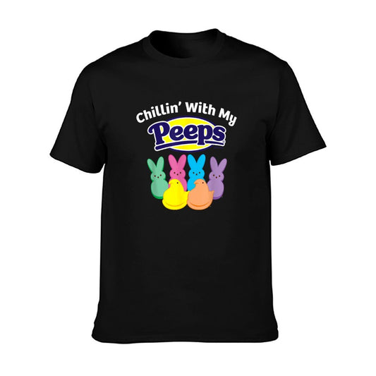 Peeps Black Easter - Classic Fit Crew Neck, Cotton & Polyester,, Animal Print T-Shirt