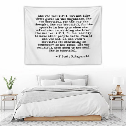 She Was Beautiful - F Scott Fitzgerald Tapestry