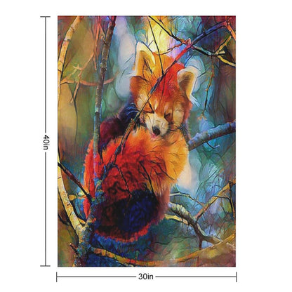 Autumnal Red Panda Throw Blanket