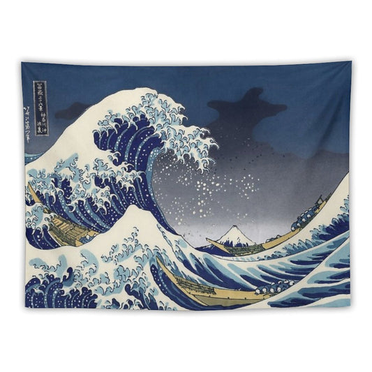 Great Wave Kanagawa Night Tapestry