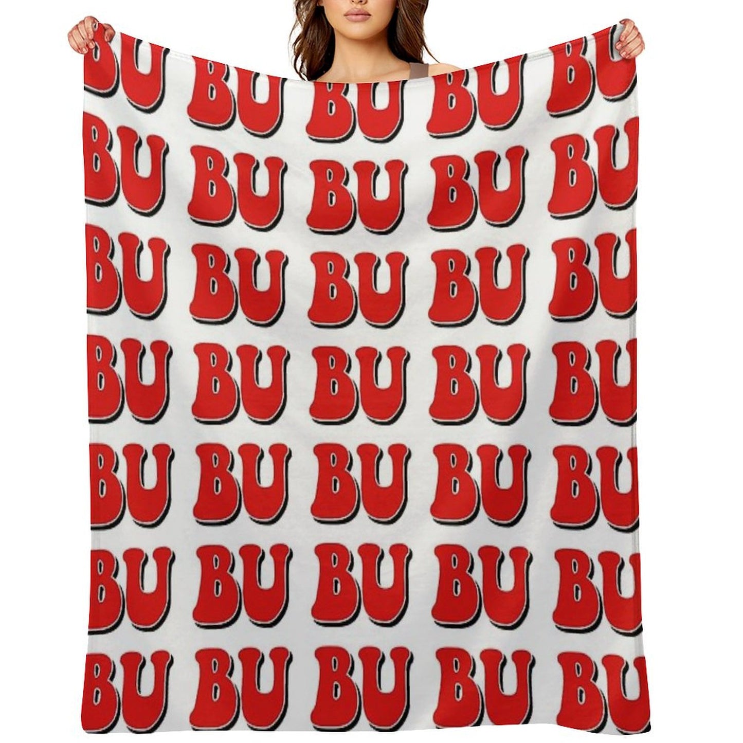 BU Boston University Throw Blanket