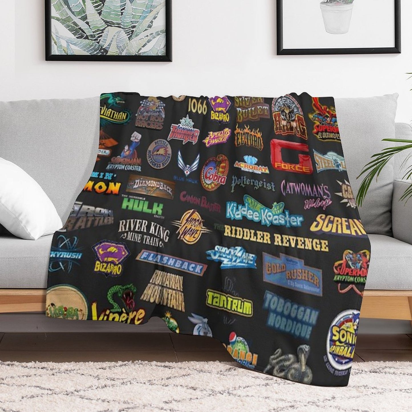 Roller Coasters Throw Blanket