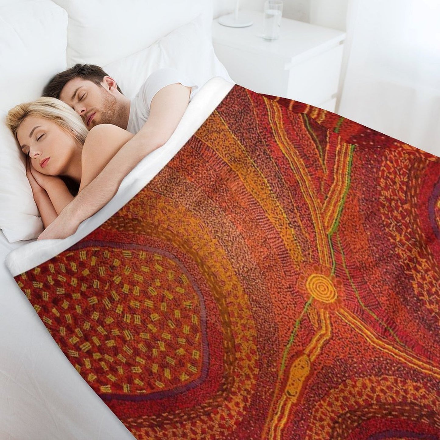 Australian Aboriginal Art Vintage Throw Blanket