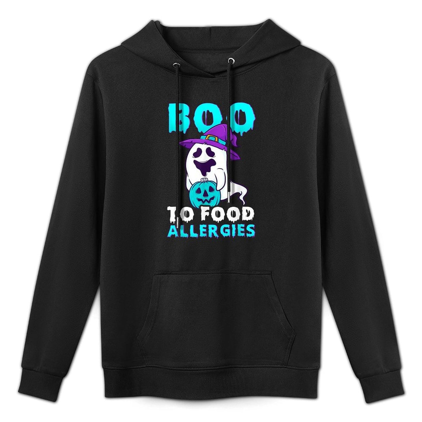 Teal Pumpkin Halloween Boo Food Allergies Allergy Awareness Adjustable Hood Hoodie
