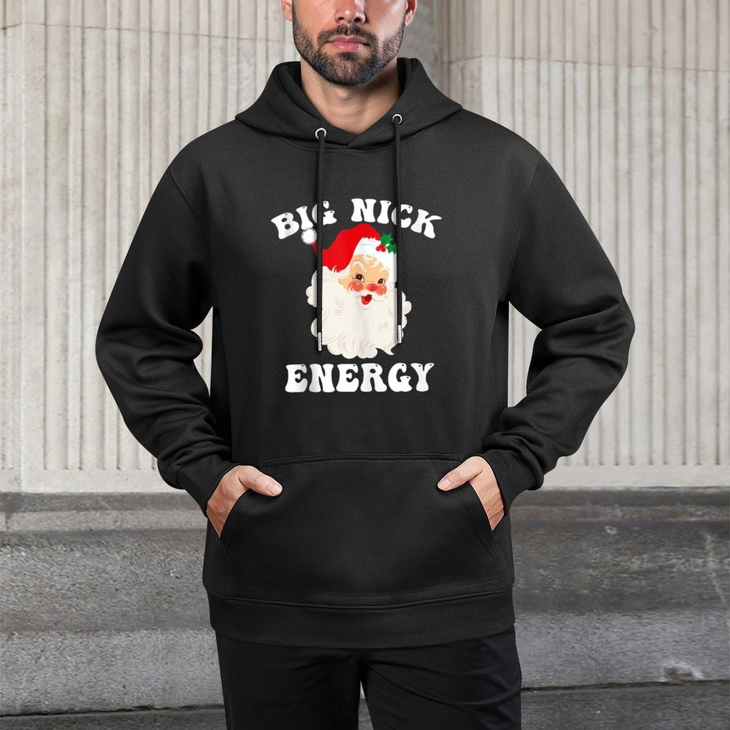 Big Nick Energy Santa Christmas Durable Construction Hoodie