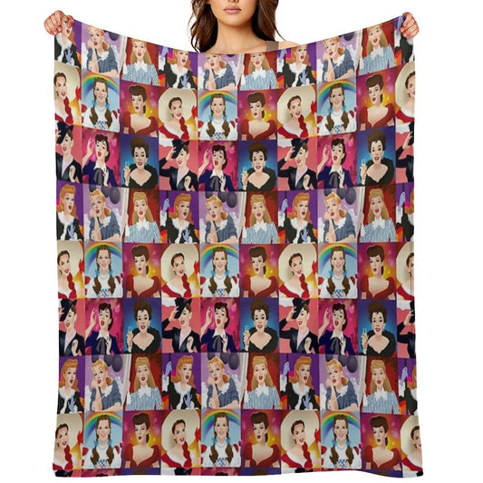 Faces of Judy Throw Blanket