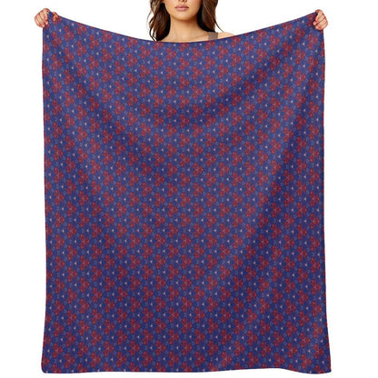 Geometrical Designs Blue Throw Blanket