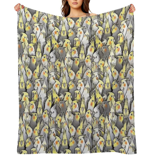 Cockatiels Galore Throw Blanket