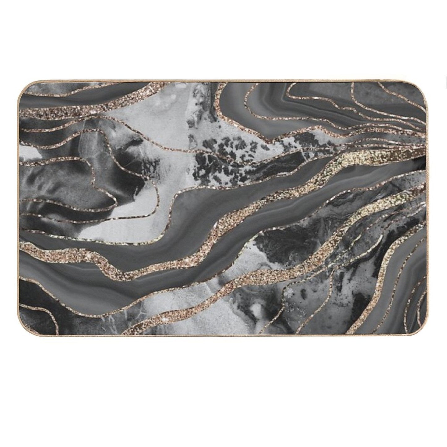 Liquid Marble Agate Glam #9 (Photo of Glitter Only - Not Reflective) Bath Mat