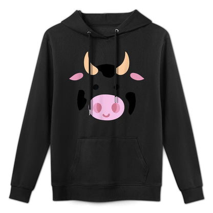 Big Cow Face Costume Funny Lazy Halloween Costume Relaxed Fit Hoodie