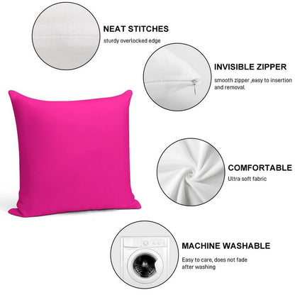 PLAIN SOLID DEEP PINK -100 PINK SHADES ON OZCUSHIONS ON ALL PRODUCTS Soft Fade-Resistant Throw Pillow