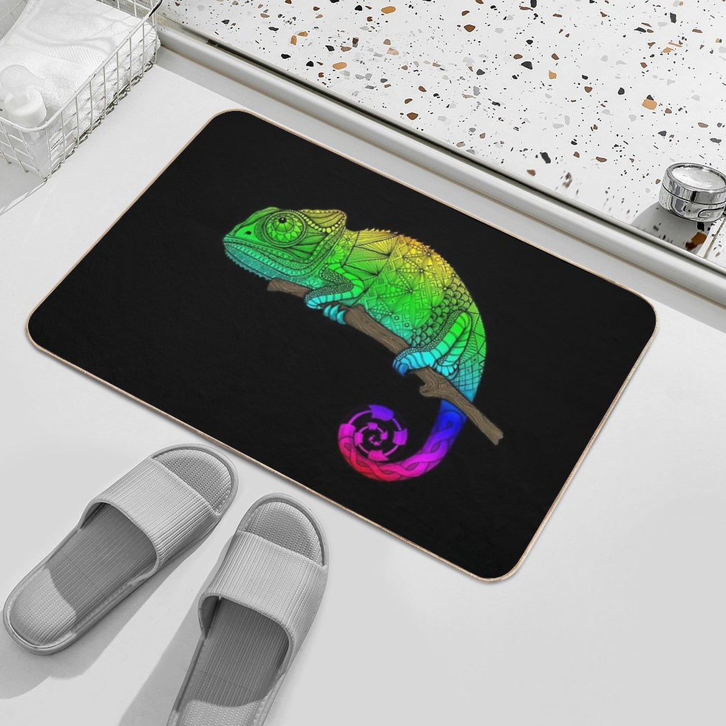 Rainbow Chameleon Bath Mat