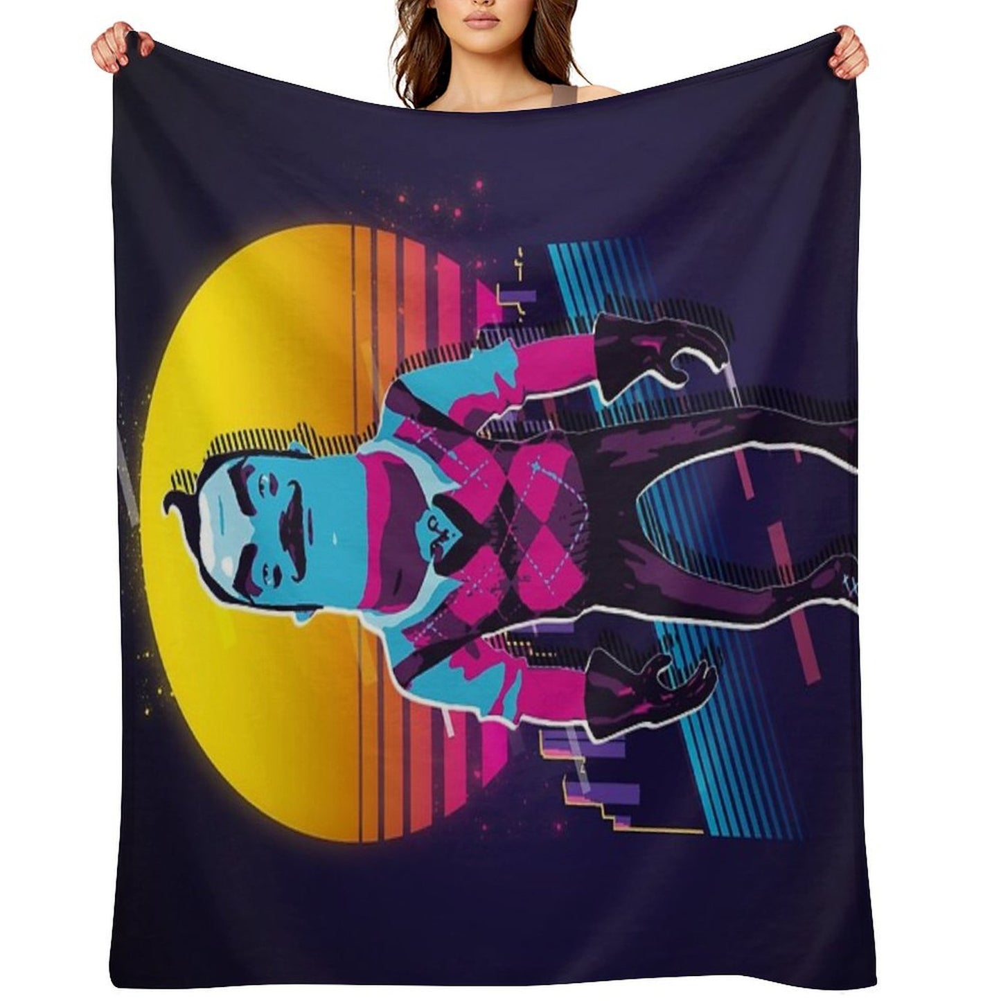 Hello Neighbor 2 - Theodore 80s Retro Throw Blanket