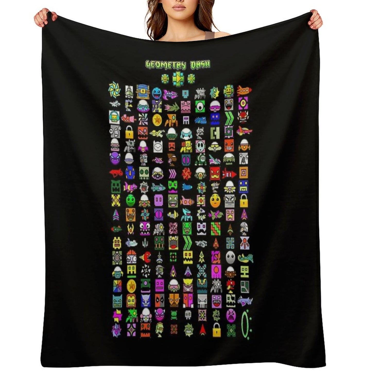 Geometry Dash Throw Blanket