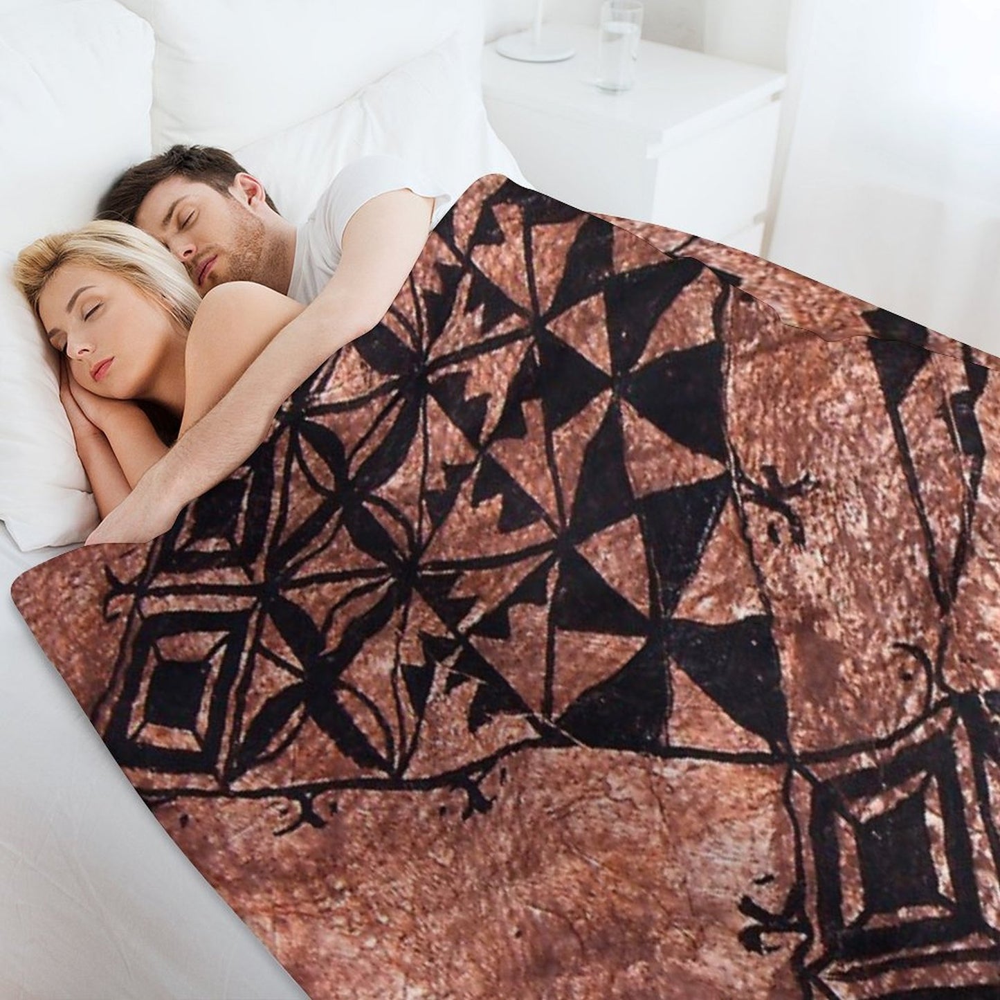 Tongan Tapa Design Throw Blanket